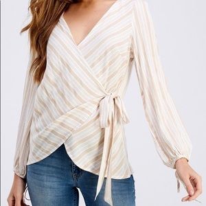 Beige, long sleeve Top